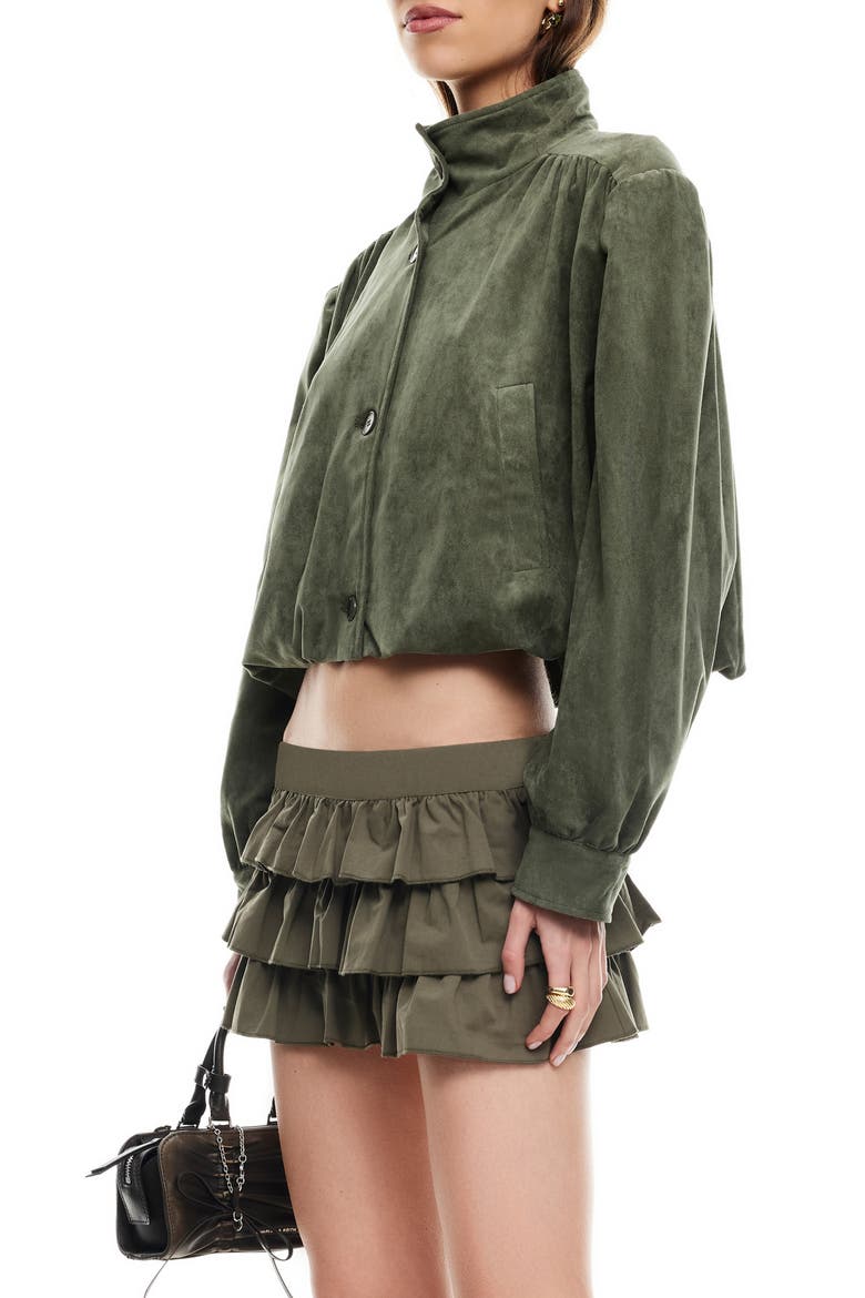 Luminous Faux Suede Jacket, Alternate, color, SAFARI