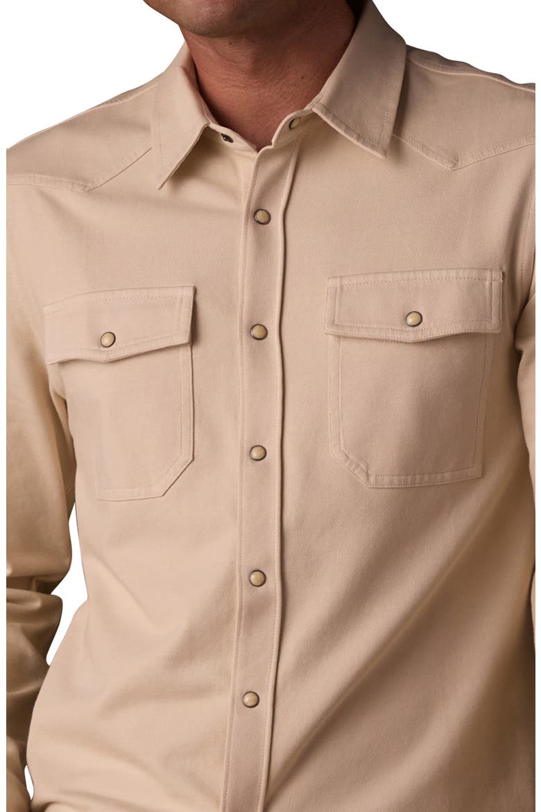 Tentoma Cotton Stretch Twill Snap-Up Western Shirt, Alternate, color, BONE