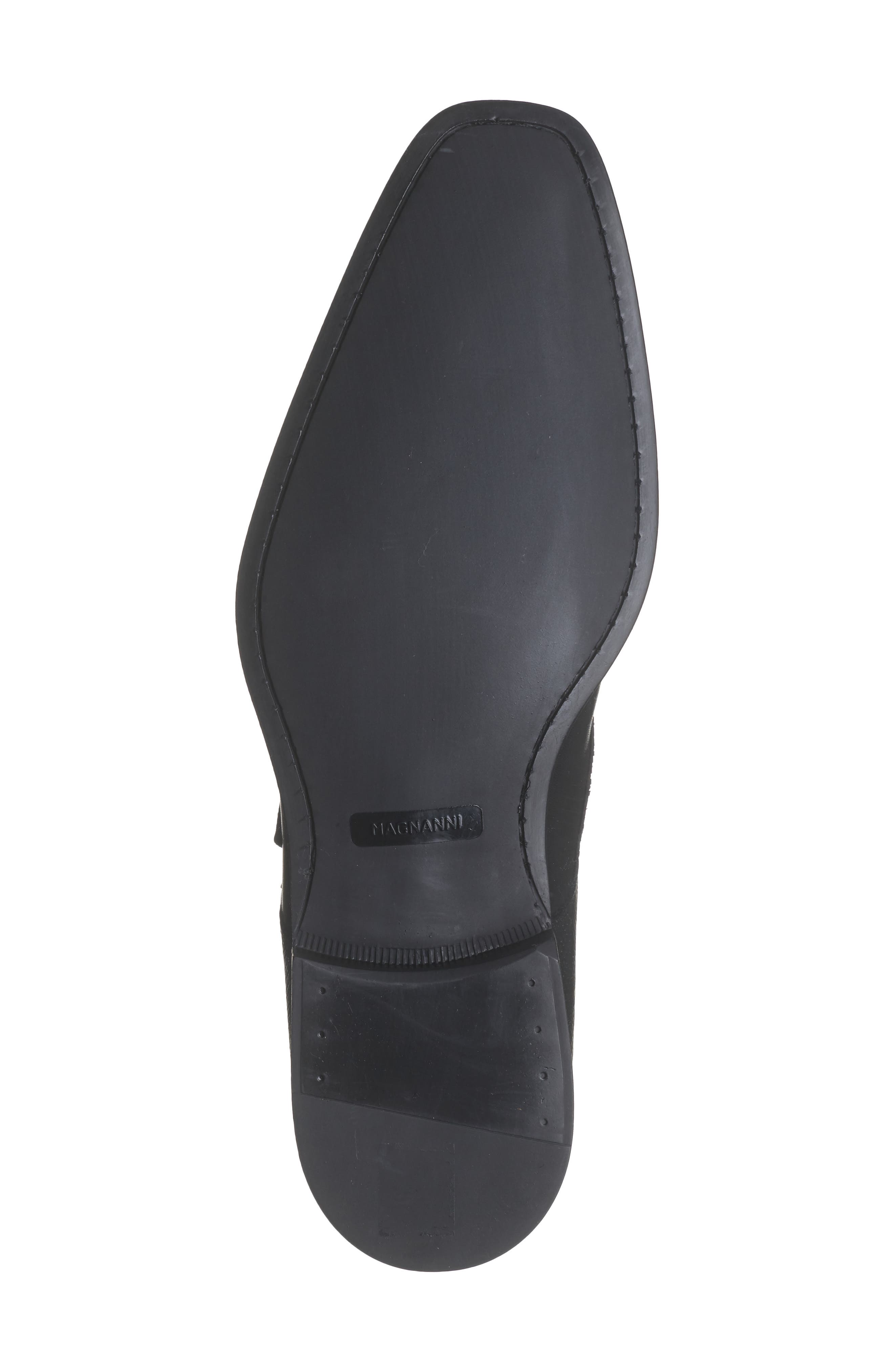 Magnanni Easton Stamp Monk Strap Shoe, Alternate, color, Black