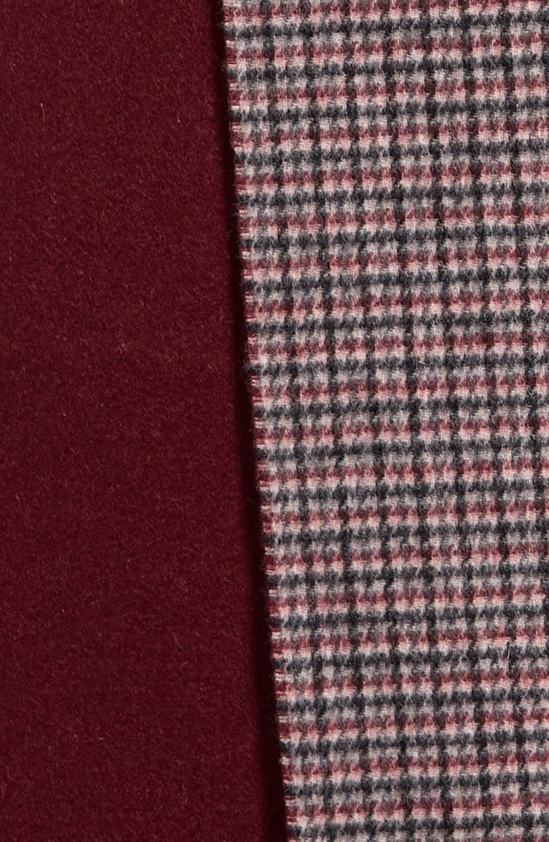 Vince Houndstooth Reversible Cashmere Scarf, Alternate, color, Bordeaux