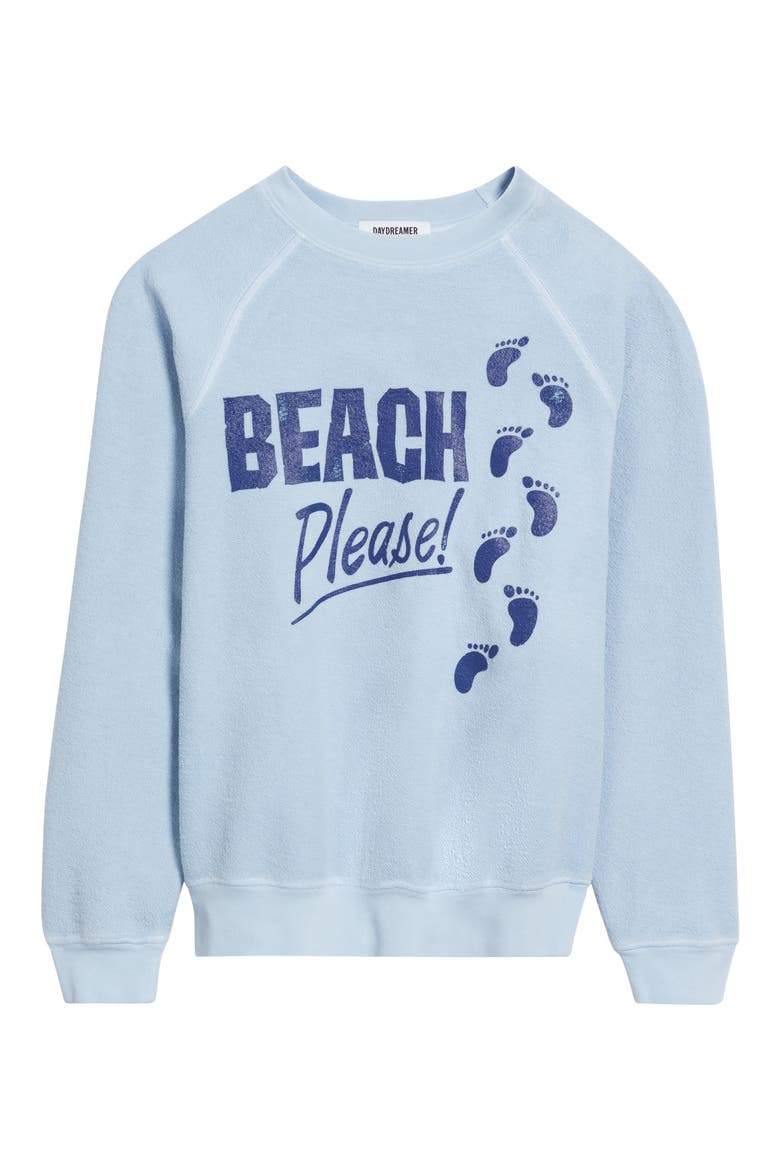 Beach Please Cotton Graphic Sweatshirt, Alternate, color, POWDER BLUE
