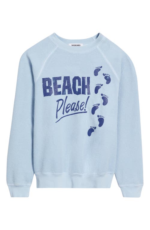 Daydreamer Beach Please Cotton Graphic Sweatshirt In Powder Blue