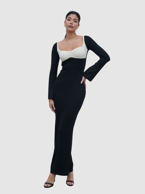Freya Contrast Knit Maxi Dress