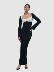 Pretty Lavish Freya Contrast Knit Maxi Dress