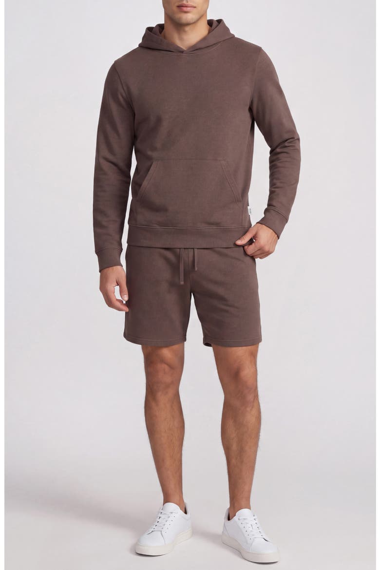 Stonewashed French Terry Shorts, Alternate, color, JAVA