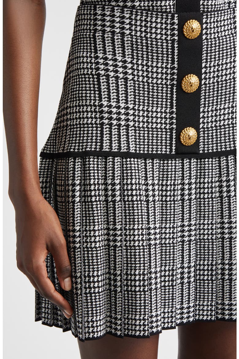 Prince of Wales Jacquard Skirt, Alternate, color, BLACK/ NATURAL