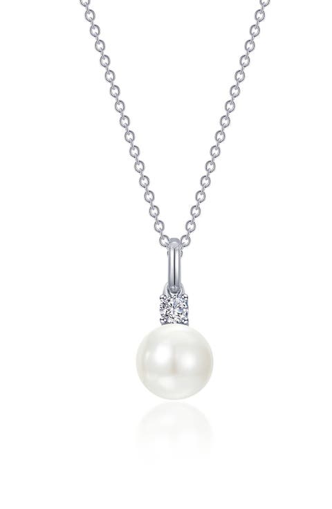 Freshwater Pearl & Simulated Diamond Necklace