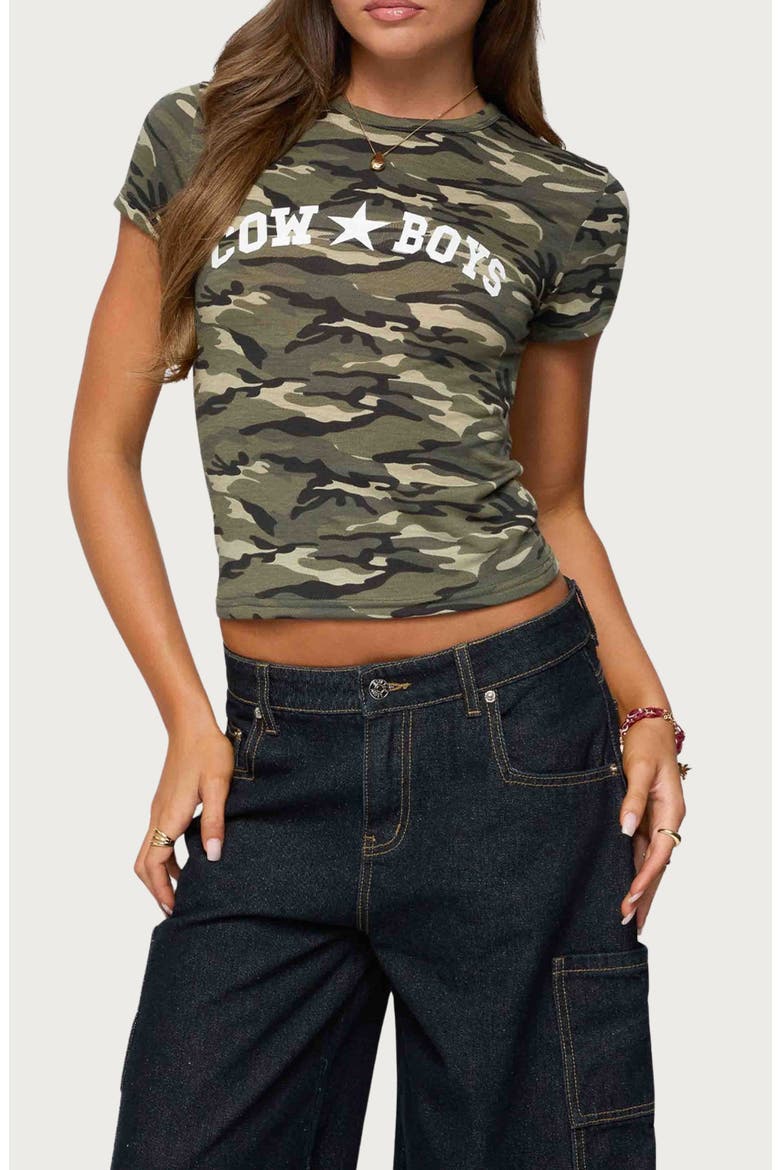 Nika Camo Cowboys T-Shirt, Main, color, OLIVE