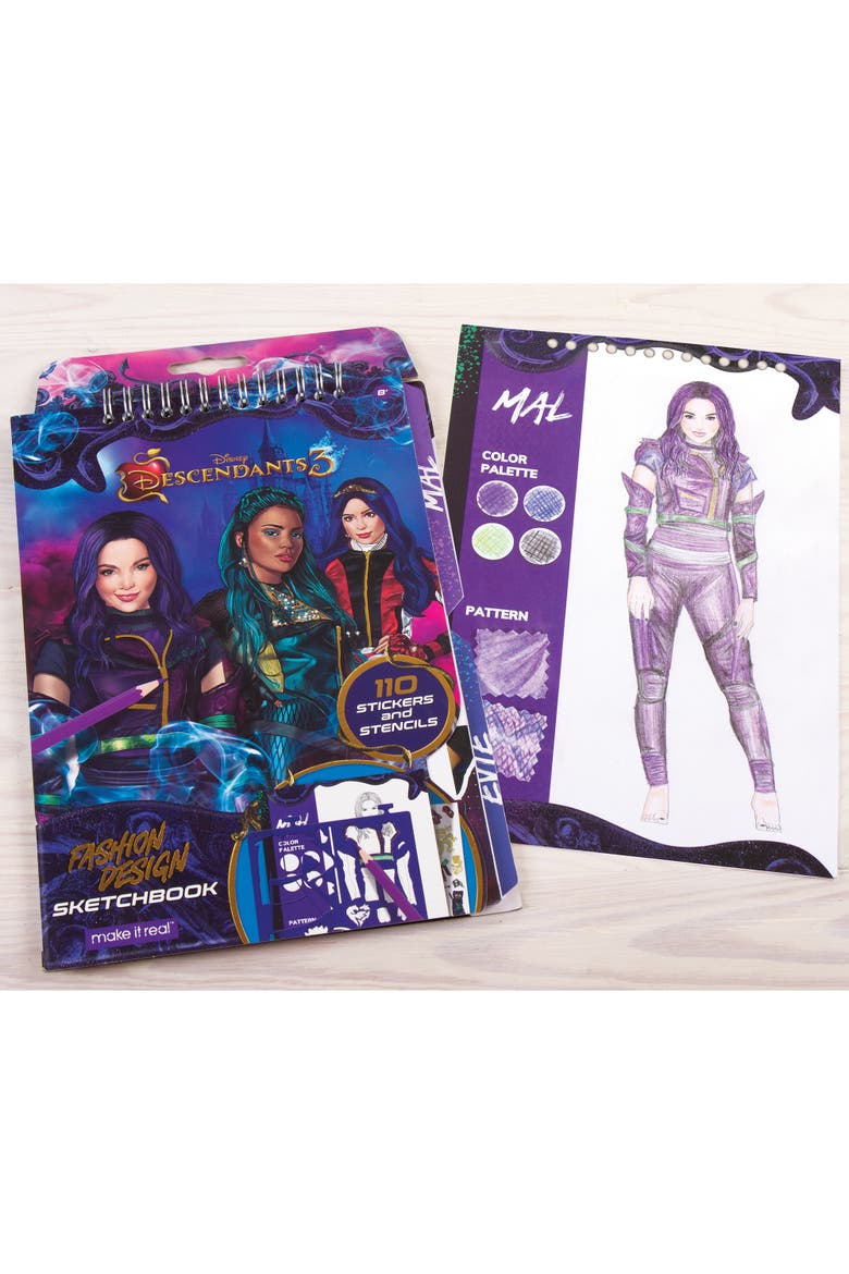 3 Sketchbook Kit with 110 Stickers & Stencils, Alternate, color, Multicolored