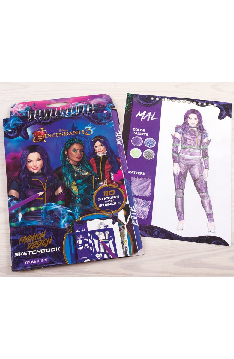 Disney Descendants 3 Sketchbook Kit with 110 Stickers & Stencils, Alternate, color, Multicolored
