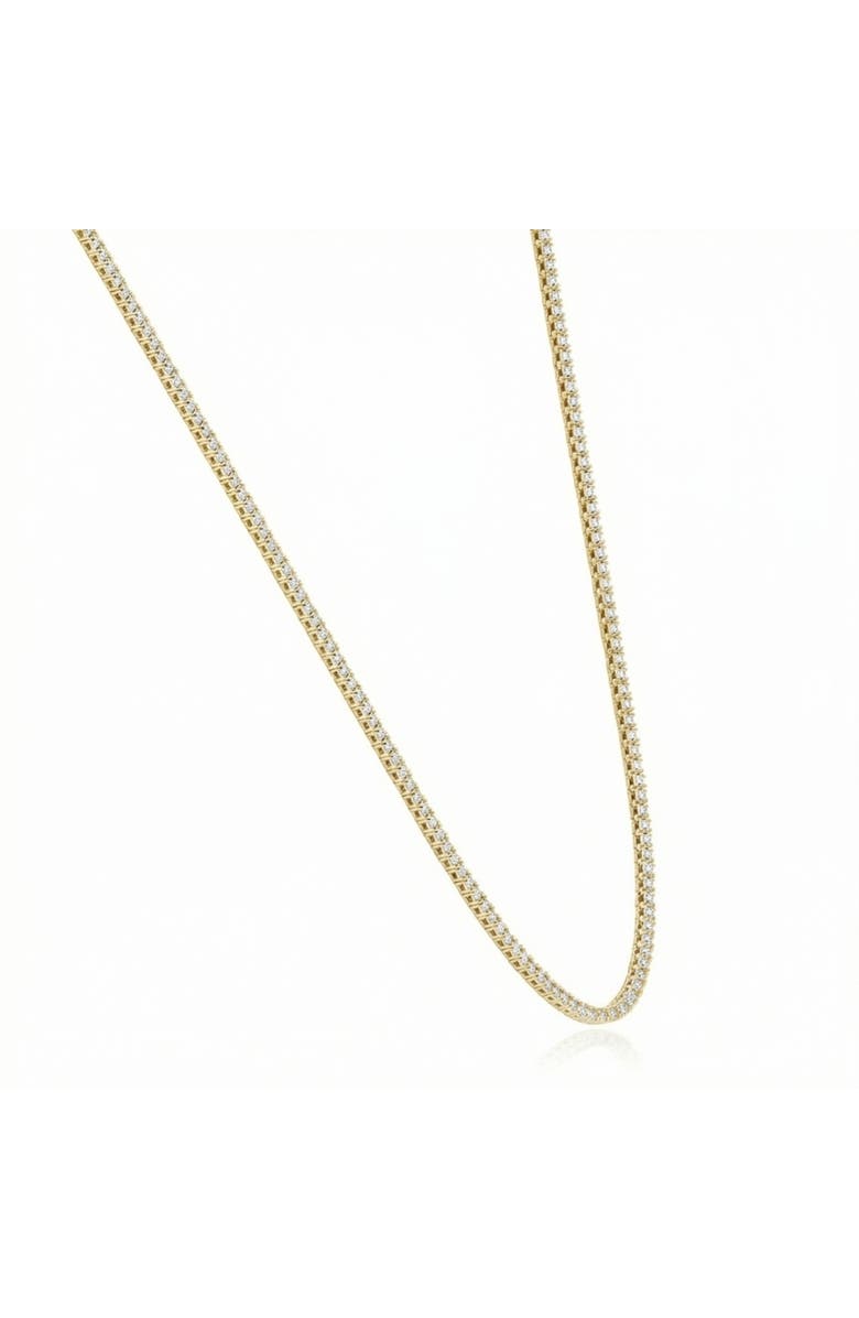 Bliss Diamond 7Ct TW Diamond Tennis Necklace 4-Prong 14k Gold 16.5" Lab Grown, Alternate, color, 14K Yellow Gold