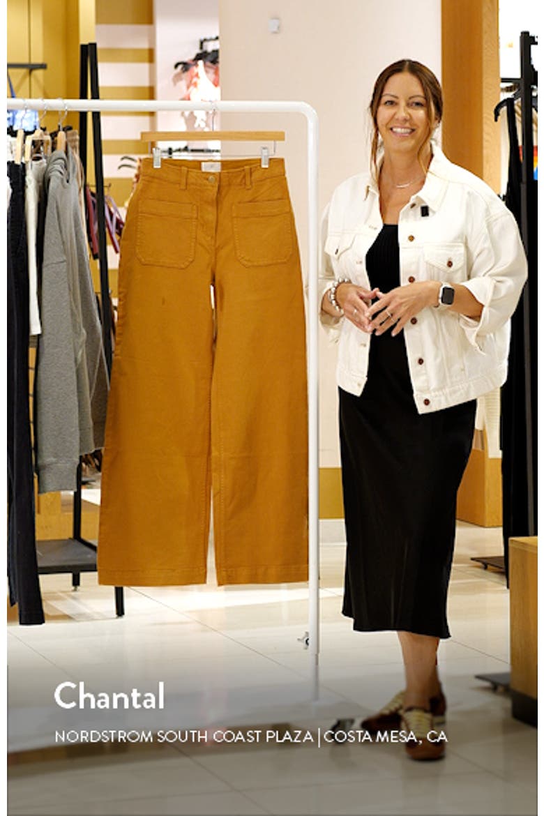 Ultra High Waist Patch Pocket Wide Leg Pants video