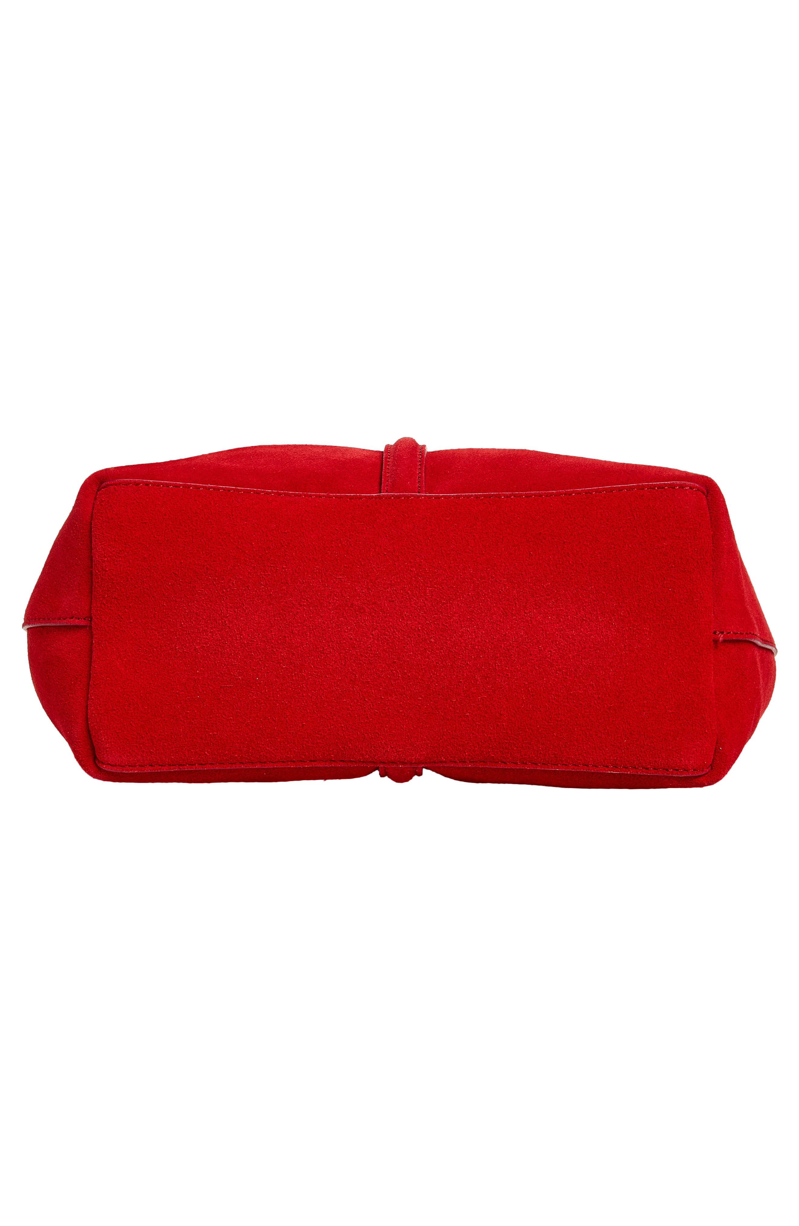 The Siena Suede Bucket Bag, Alternate, color, BERRY RED