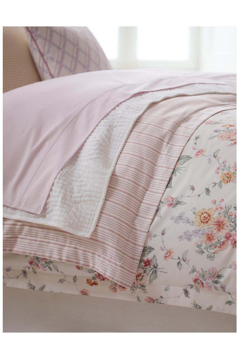 Selina Floral & Stripe Reversible Sateen Duvet Cover & Sham Set, Alternate, color, TRUE CREAM MULTI