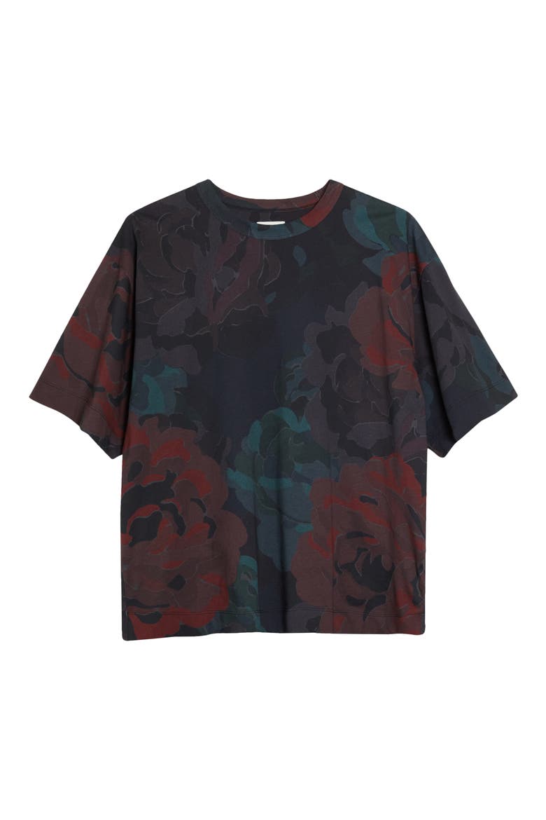 Hegels Floral Print T-Shirt, Main, color, BURGUNDY 358