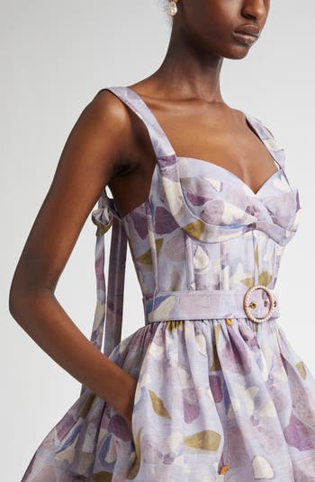 【Zimmermann】Dawning linen and silk minidress Zimmermann Dawning Floral Linen-Silk Minidress | Saks Fifth