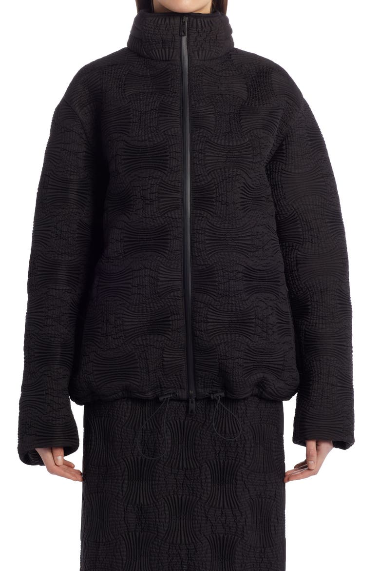 Crosshatch Nylon Puffer Jacket, Main, color, FONDANT