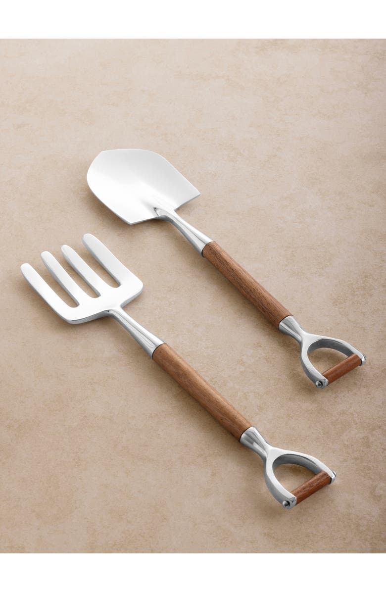GAURI KOHLI Narvik Salad Servers, Set of 2, Alternate, color, Brown