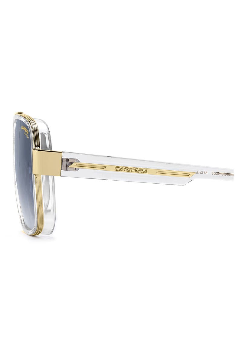 1092/S 58mm Gradient Rectangular Sunglasses, Alternate, color, CRYSTAL/ BLUE SF