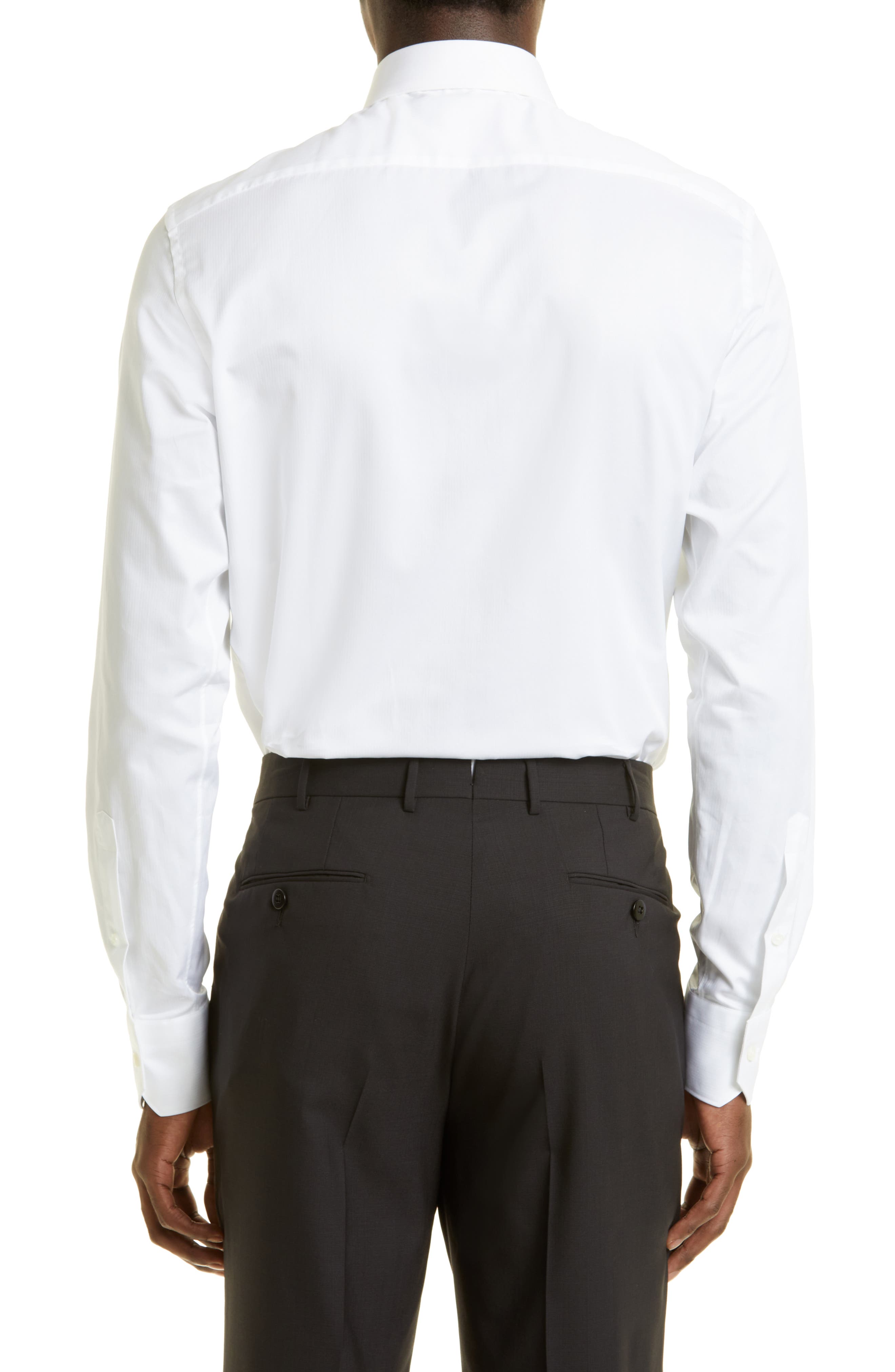 Microstripe Trecapi Cotton Button-Up Shirt - image 2