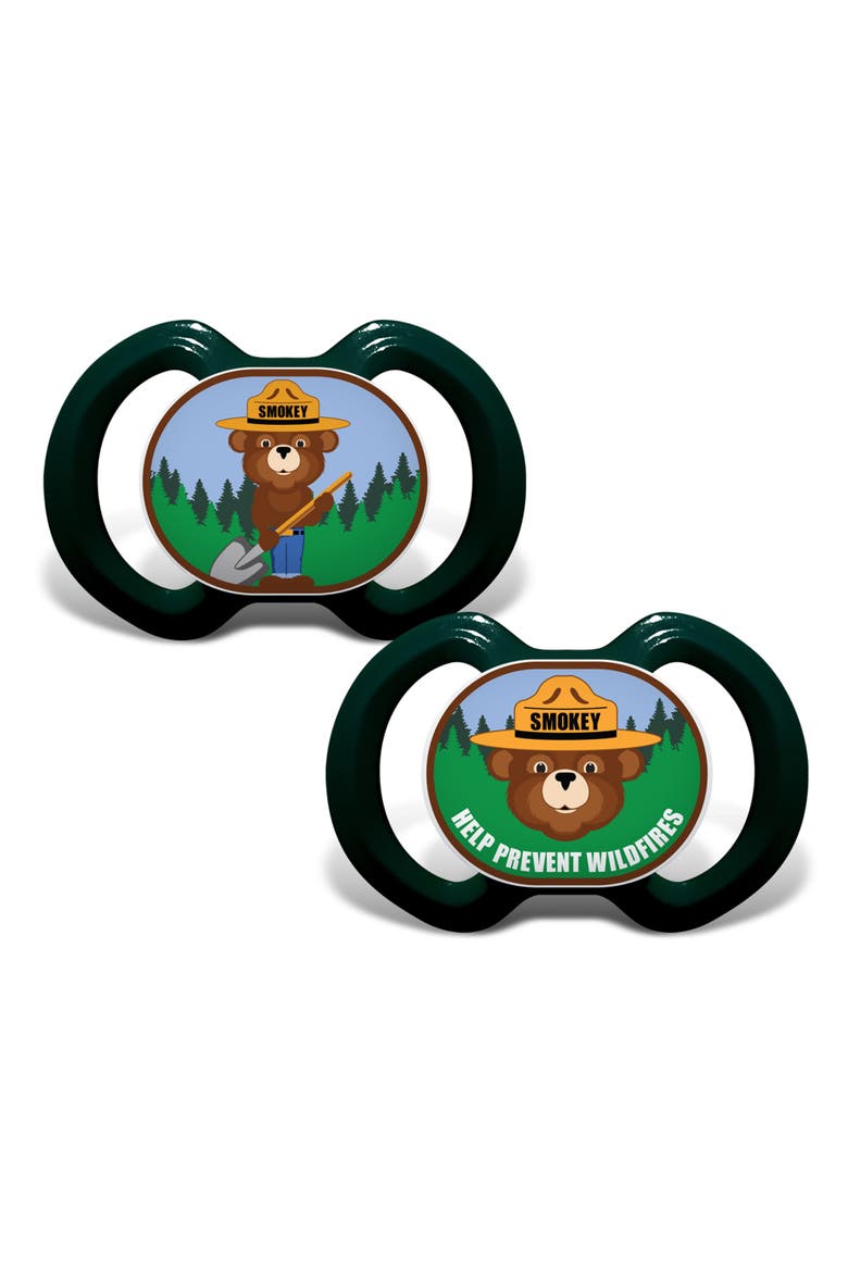 Smokey Bear Pacifier 2-Pack, Main, color, Multicolor