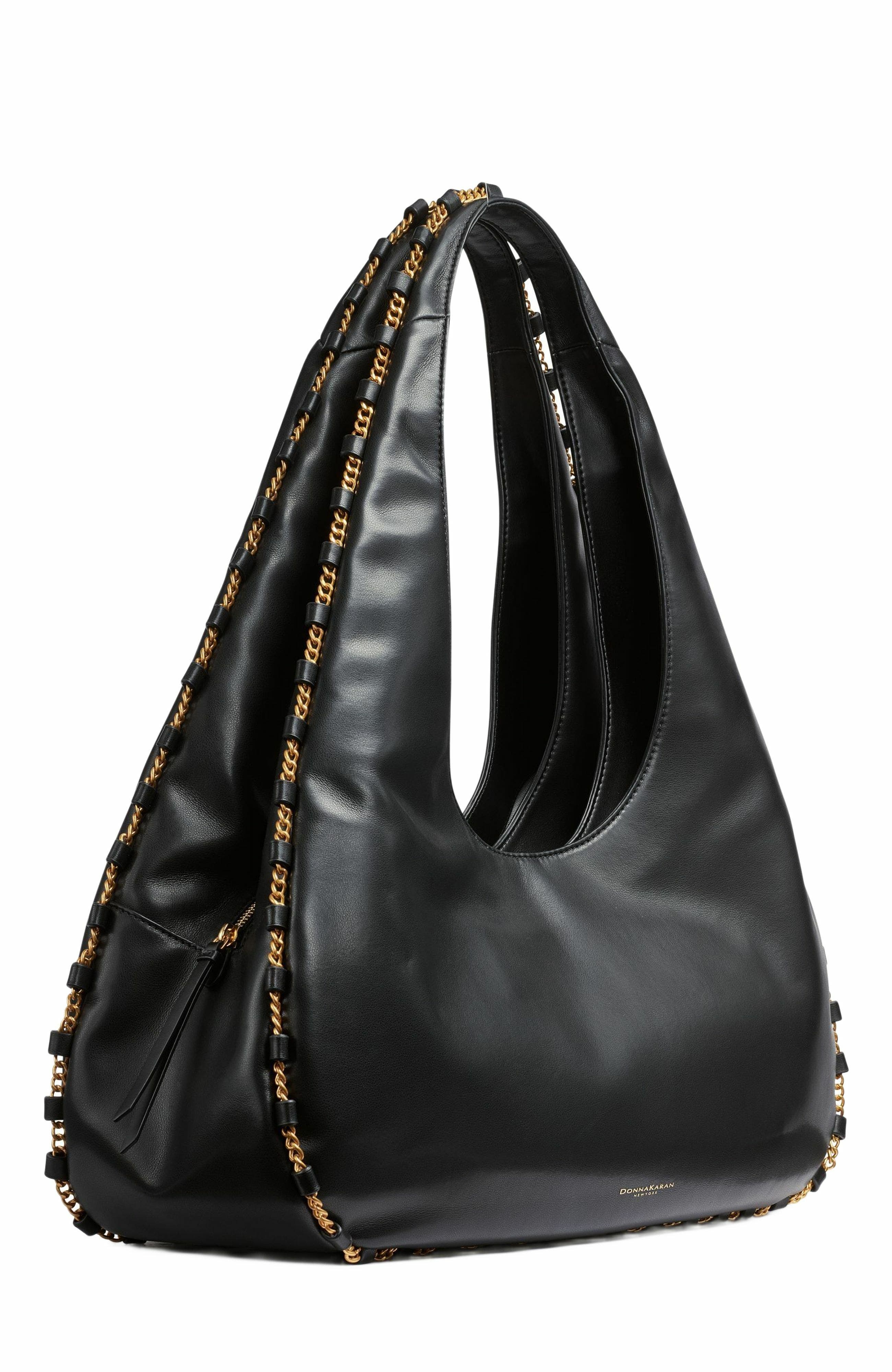 Donna Karan New York Batiste Shoulder Bag, Alternate, color, Black/Gold