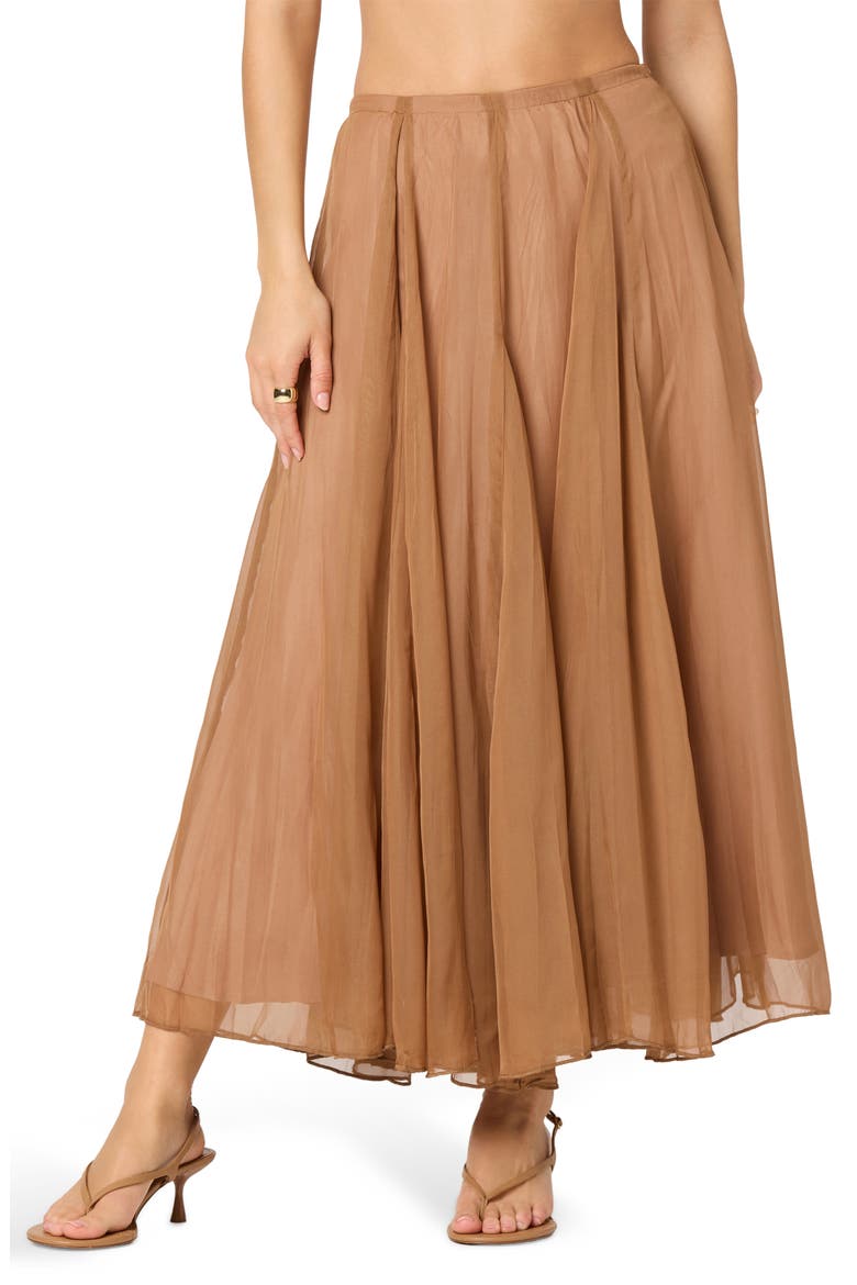 Fiori Maxi Skirt, Main, color, WALNUT