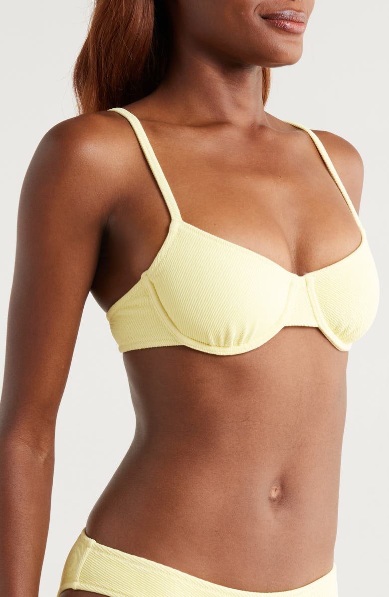 Solid & Striped The Eva Rib Underwire Bikini Top, Alternate, color, Custard