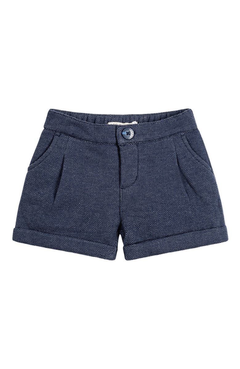Hope & Henry Girls' Fleece Dress Short, Kids, Alternate, color, Navy Herringbone Fleece