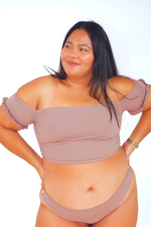 Shop Mary Mercedes Amelia Bikini Bottom In Taupe