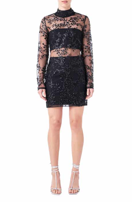 Long Sleeve Sequin Minidress