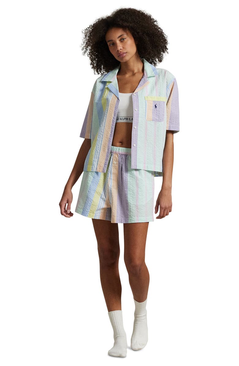 Polo Ralph Lauren Hampton Cotton Seersucker Short Pajamas, Alternate, color, 