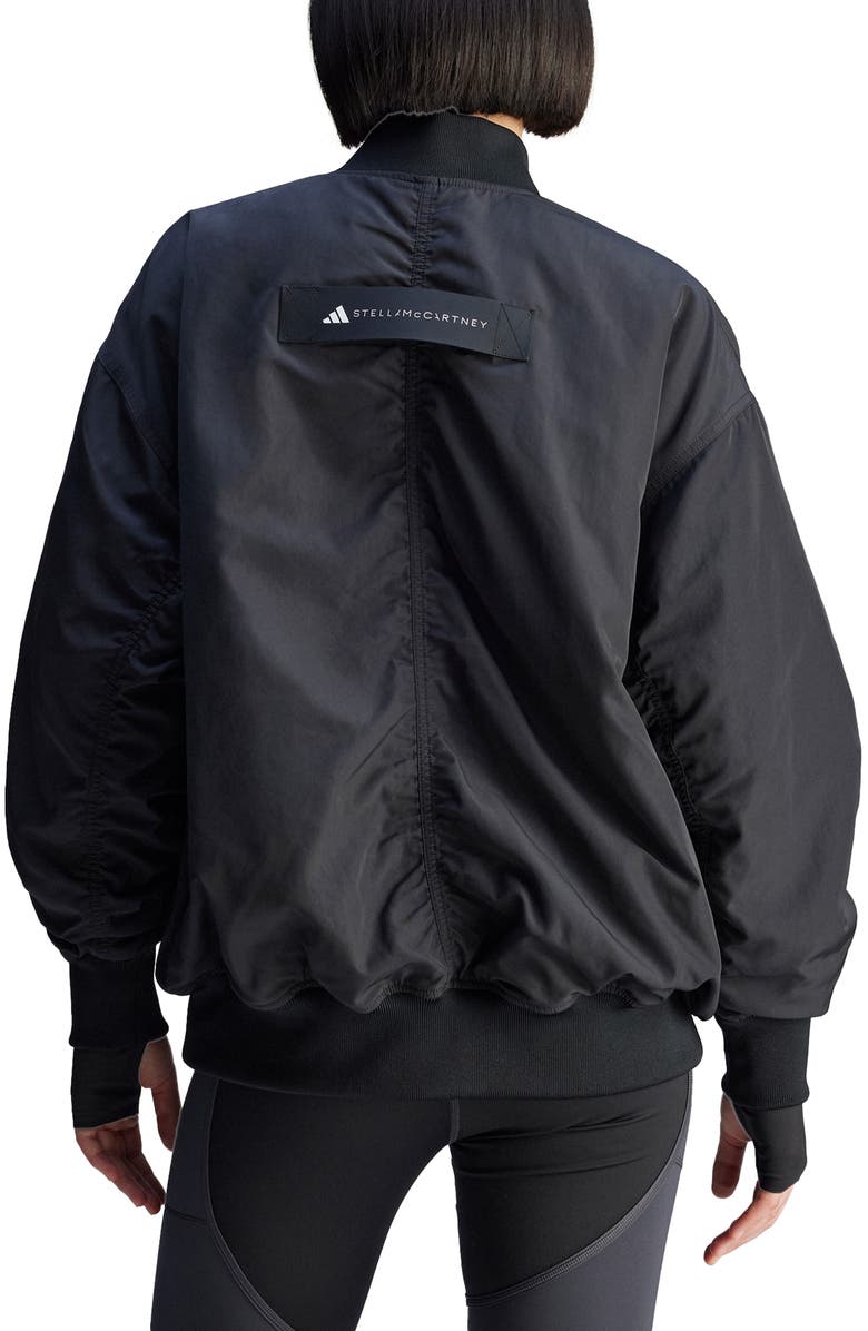 adidas Stella McCartney Bomber Jacket, Alternate, color, Black