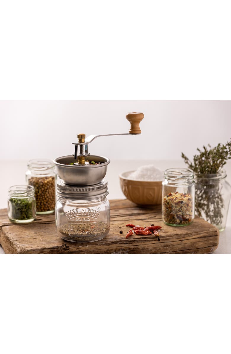 Kilner Seasoning Grinder, Refillable Glass Spice Mill with Stainless Steel Grinder, Alternate, color,