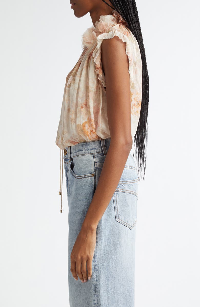 Zimmermann Frilled Cap Sleeve Top, Alternate, color, 