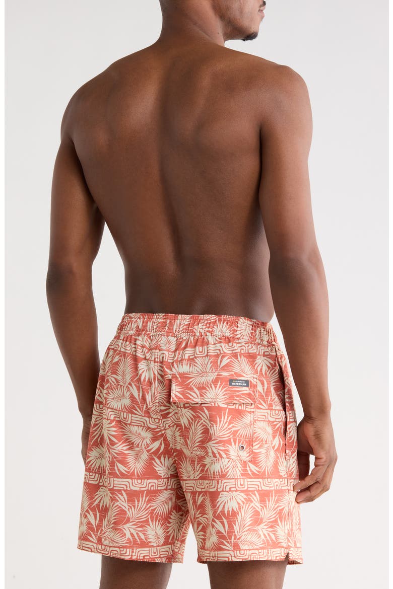 Fern Garden Volley Swim Trunks, Alternate, color, APRICOT