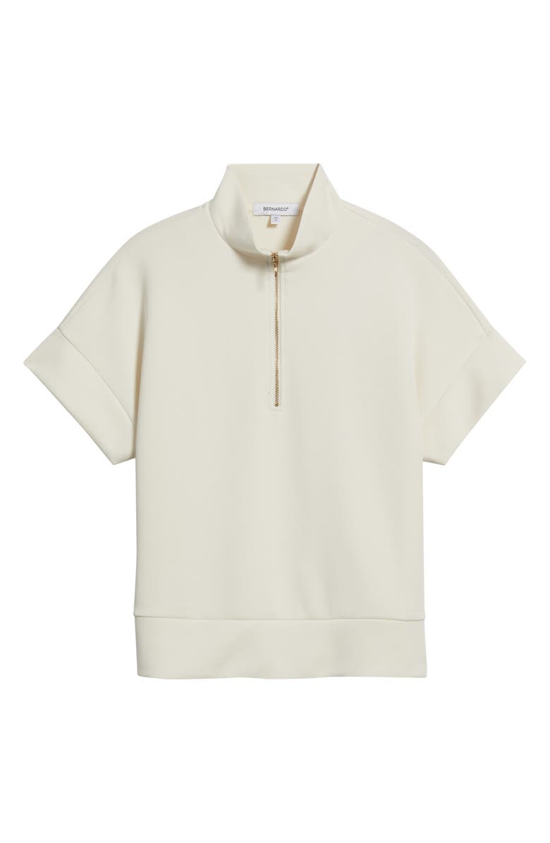 Bernardo Half Zip Short Sleeve Top, Main, color,