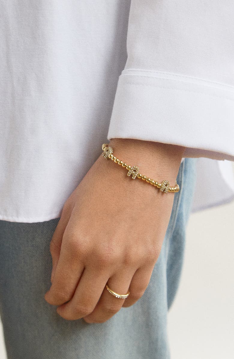 BaubleBar Pavé Pisa Station Beaded Bracelet, Alternate, color, Gold A