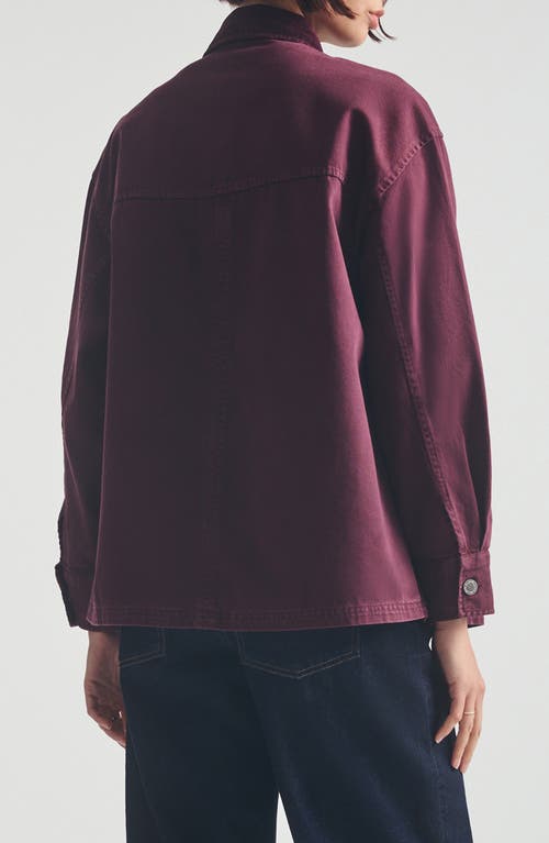 Brooklyn Industries Corduroy Collar Overshirt In Burgundy