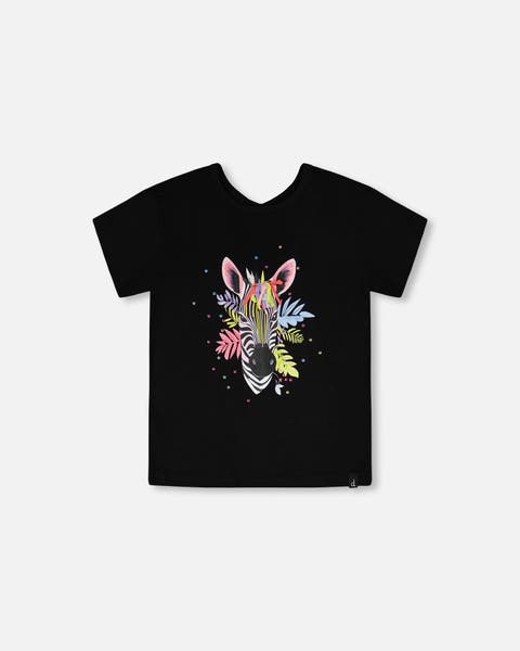 Organic Cotton Jersey Zebra Short Sleeve T-Shirt (Toddler, Little Kid & Big Kid)