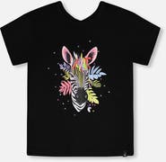 Deux par Deux Organic Cotton Jersey Zebra Short Sleeve T-Shirt