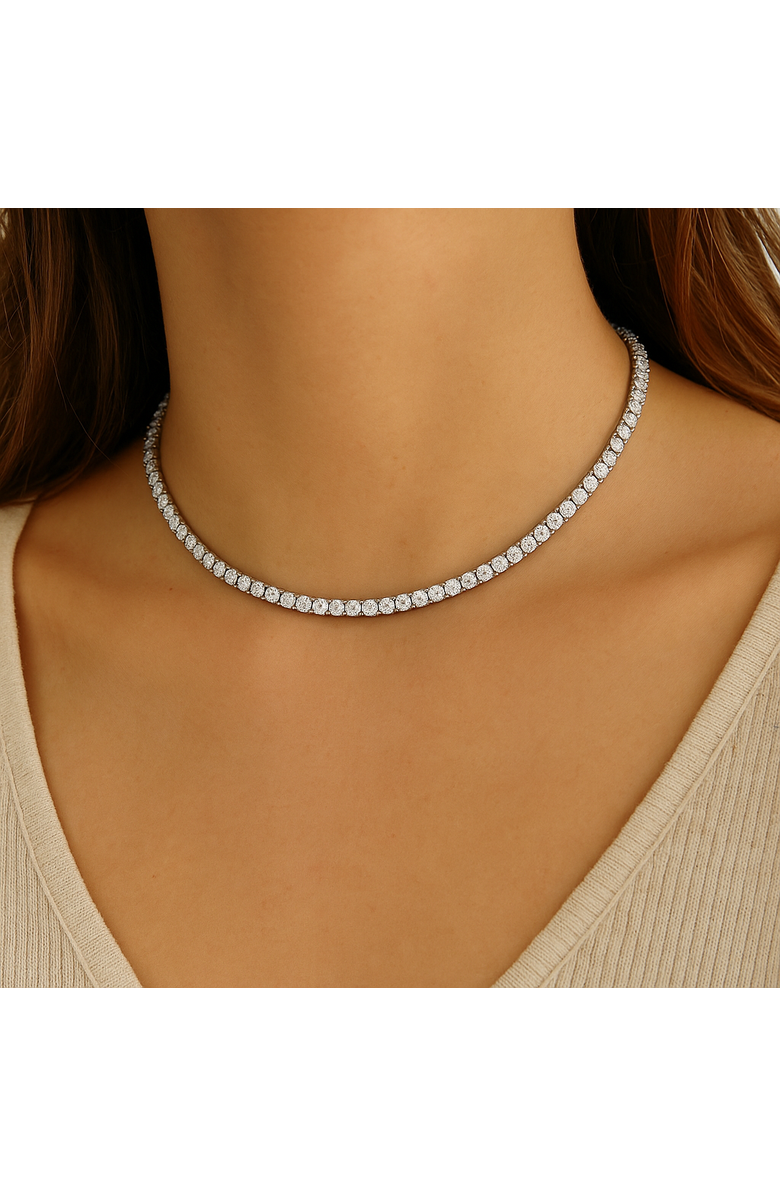 Donatello Gian Tennis Necklace and Stud Earrings Set, Alternate, color, Silver