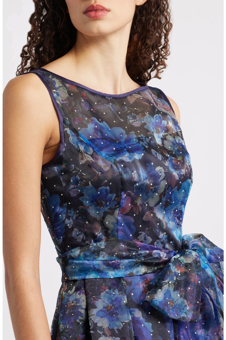 Print Sleeveless Cocktail Dress, Alternate, color, BLACK BLUE