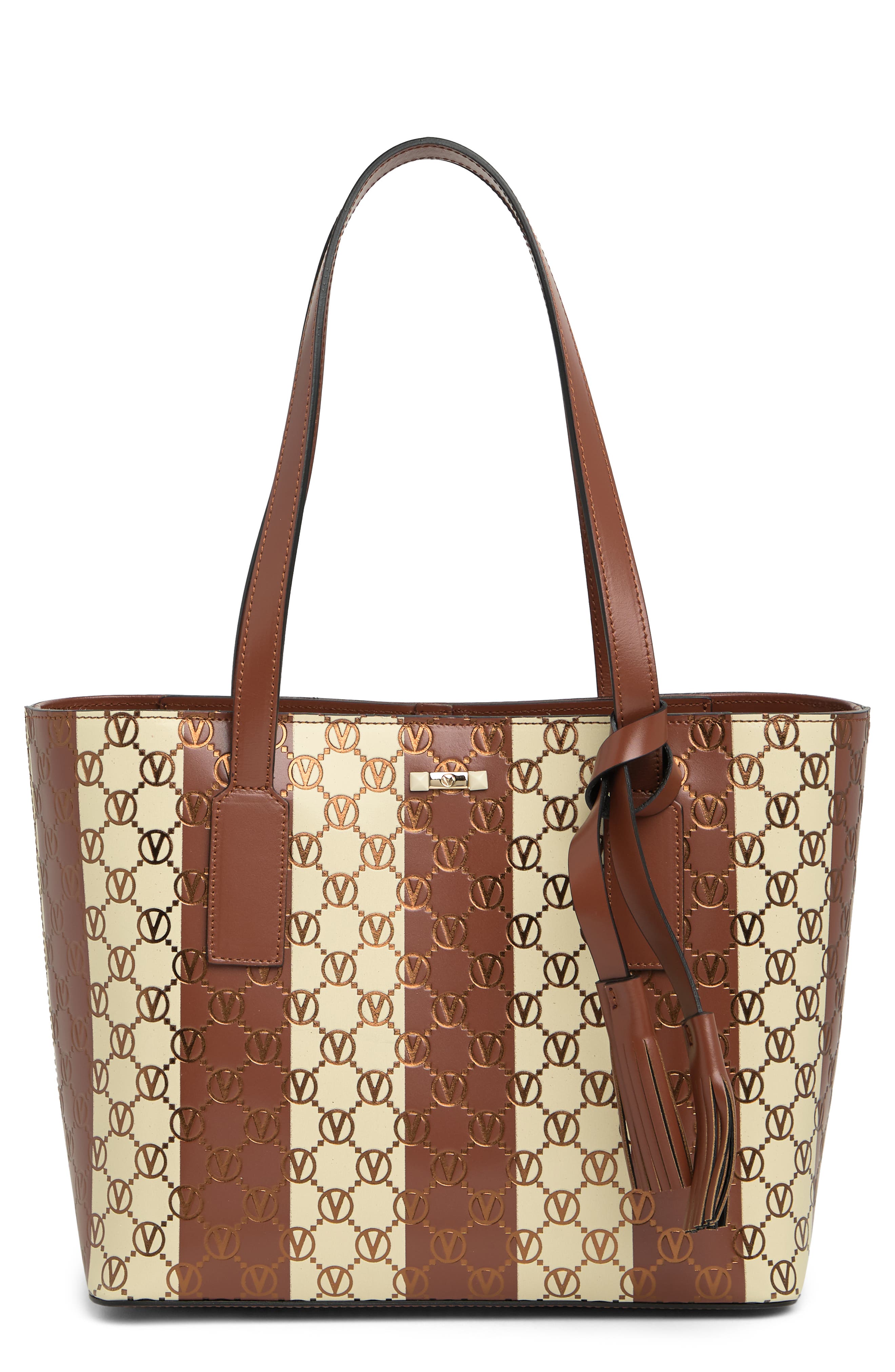 VALENTINO BY MARIO VALENTINO Prince Monogram Stripe Tote Bag, Main, color, 