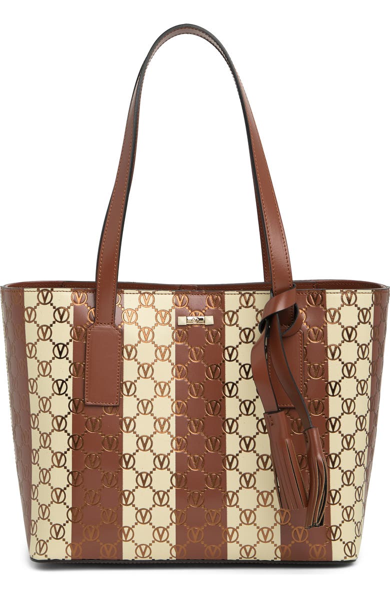 VALENTINO BY MARIO VALENTINO Prince Monogram Stripe Tote Bag, Main, color,