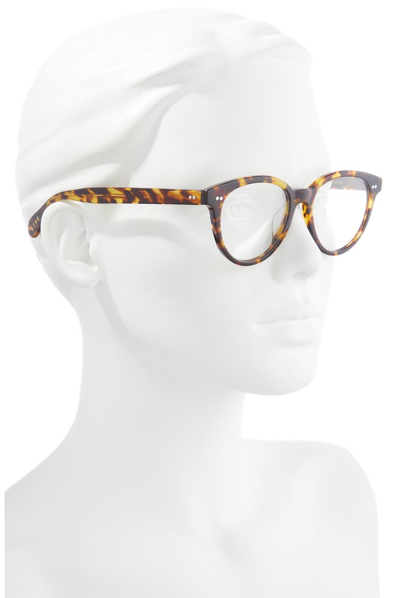 Carly 48mm Round Optical Glasses, Alternate, color, AMBER TORTOISE