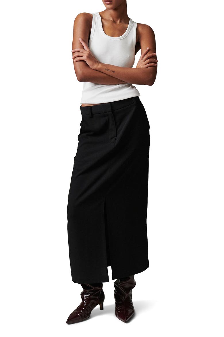 Anno Front Slit Pencil Skirt, Alternate, color, Black