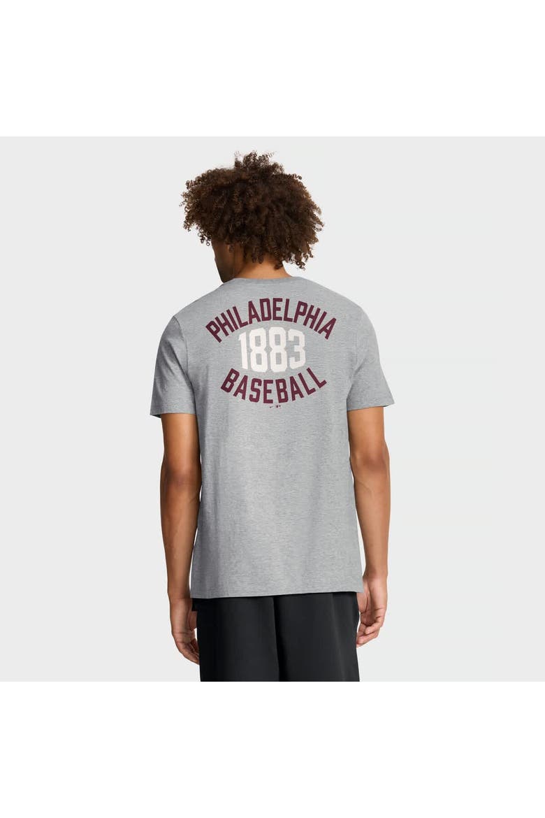 Men's Nike Heather Gray Philadelphia Phillies Cooperstown 2-Hit T-Shirt, Alternate, color, Heather Gray