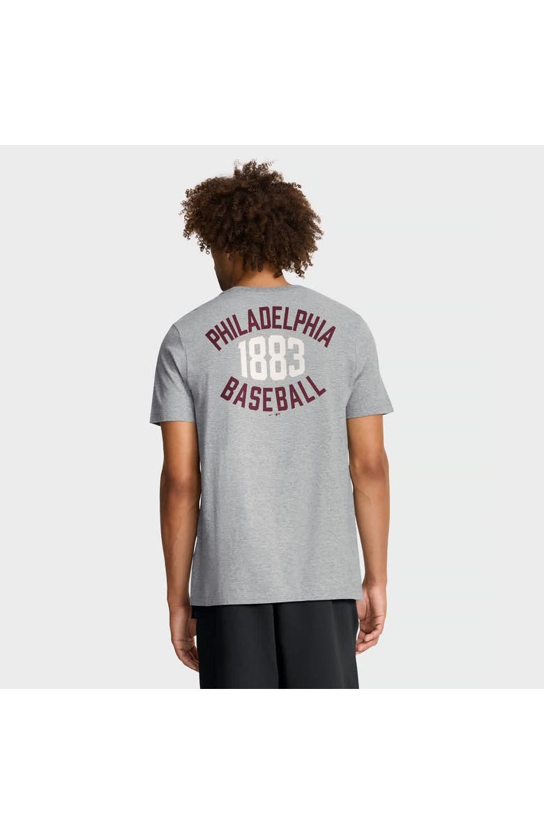 Nike Men's Nike Heather Gray Philadelphia Phillies Cooperstown 2-Hit T-Shirt, Alternate, color, Heather Gray