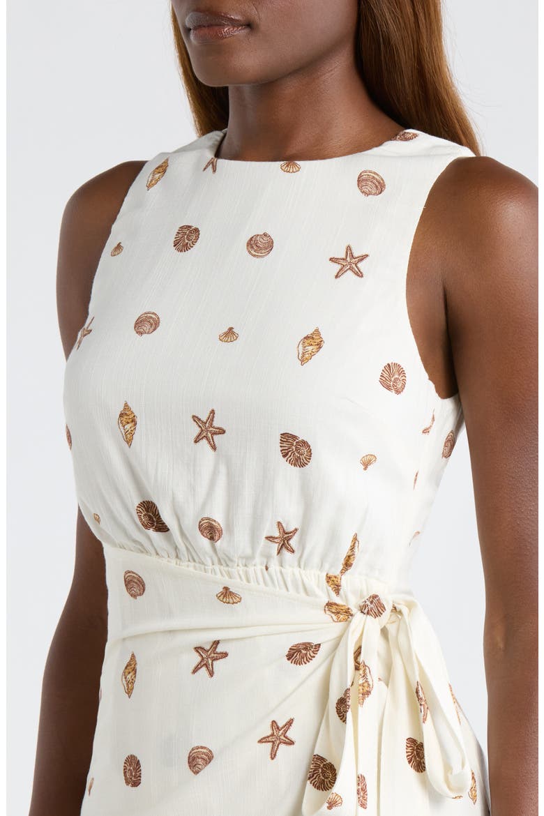 Cerise Shells Janis Faux Wrap Minidress, Alternate, color, IVORY-BROWN